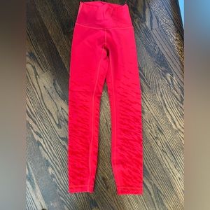 NWOT lululemon size 0 red flaming hot leggings